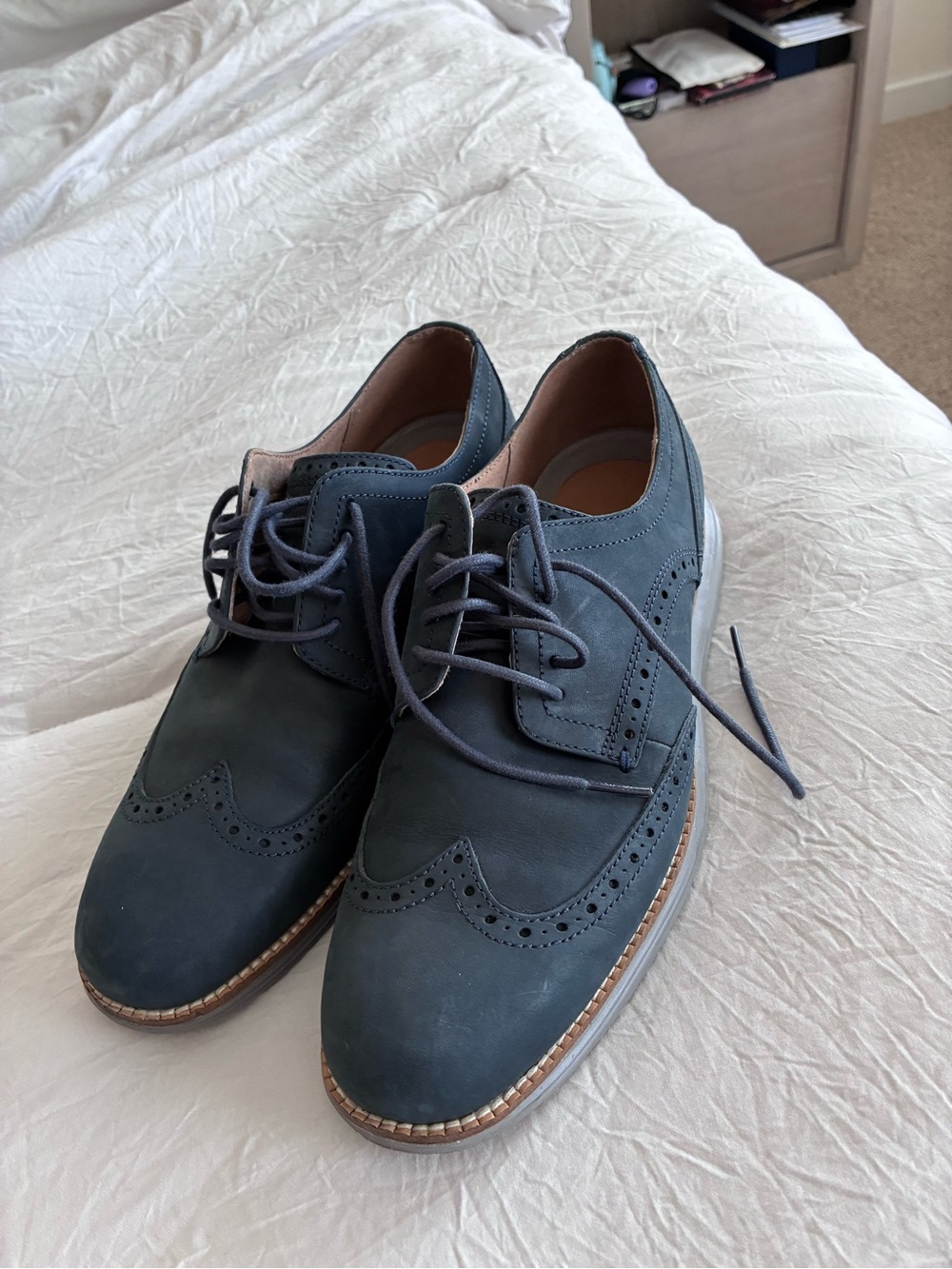 Cole Haan Men's Navy Brogue Wingtip Oxfords